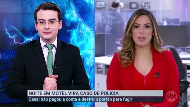 Namoro e calote: casal foge de motel e estoura portão | Primeiro Impacto (17/11/22)