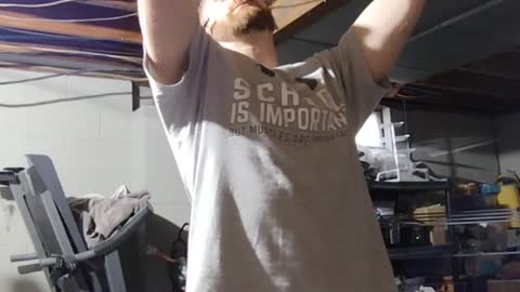 Arm wrestling grip pull ups x 5