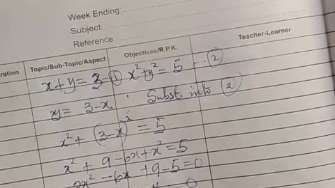 Simultaneous equations