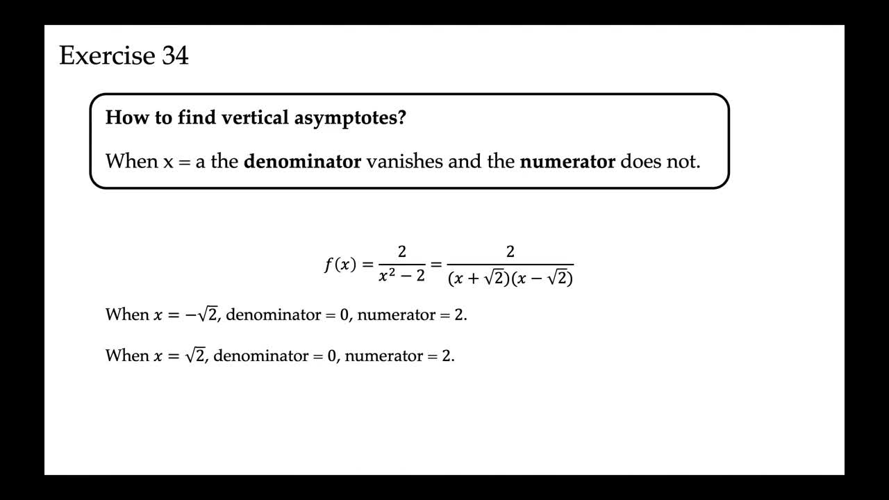 Determine the vertical asymptote(s) if one exists. f(x)=2/x^2-2