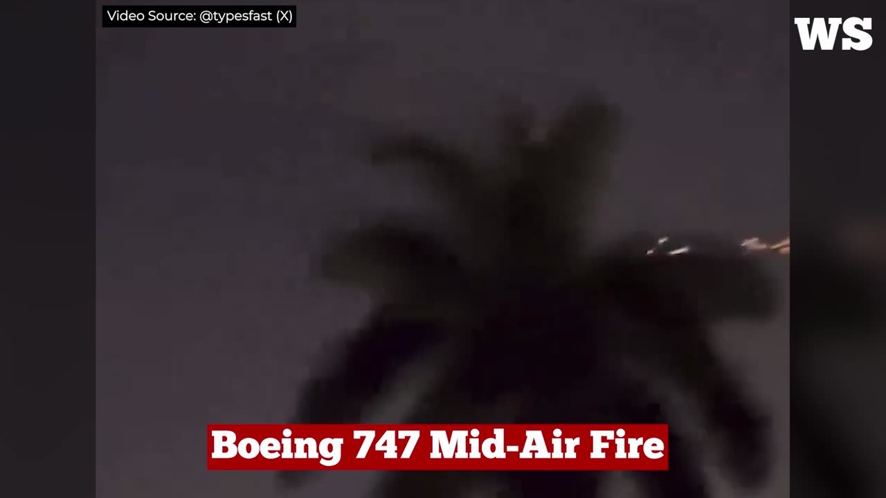 Boeing 747 cargo plane mid-air fire