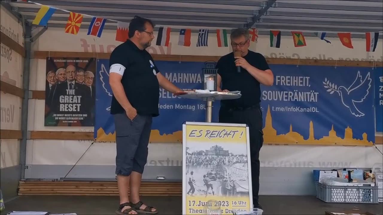Beitrag mit Einspiel bzgl. Denkmal in Zinnwald UND Werbung - BAUTZEN, 29 05 2023, 121. MAHNWACHE 🕊