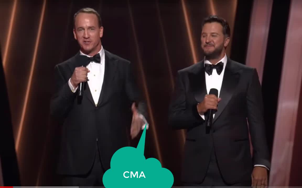 #CMA Awards 2022 host Luke Bryan and Peyton Manning #MirandaLambert