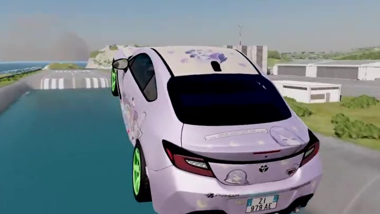 Toyota Cars vs Swimming Pool _ BeamNG Drive Car Racing Game _ Nitro Cross