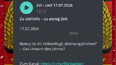 Zu viel Info – zu wenig Zeit 17.o7.2024 Nancy ist im Höhenflug!