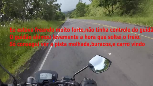 Motorcycle Almost crash and Near death experience by a dog in brazilian roads