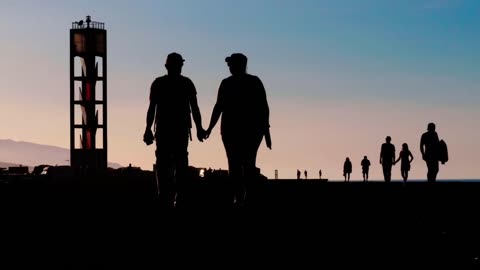 A romantic evening walk