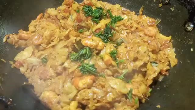 | Cabbage prawn recipe | Small prawns recipe | Cabbage curry |