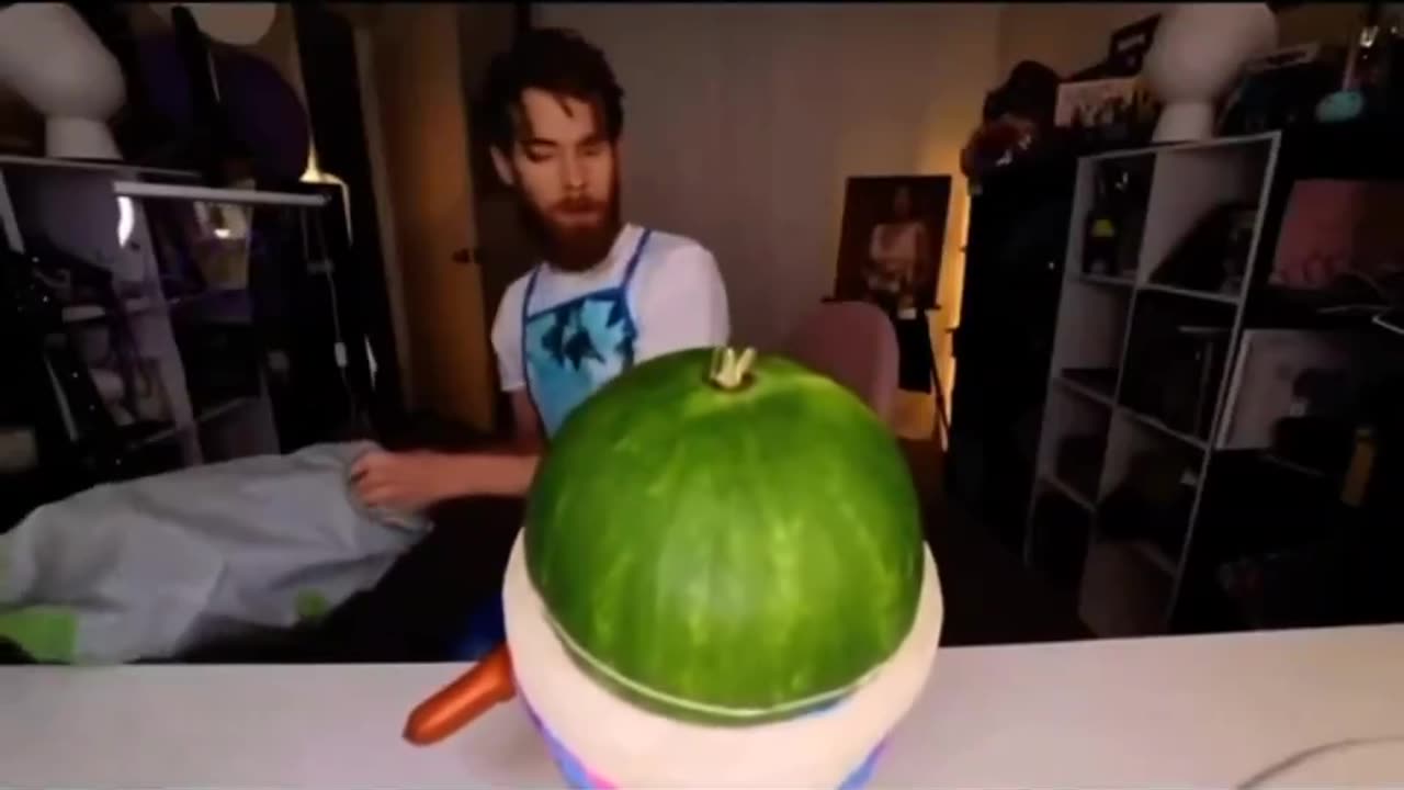 Rubber Bands On Watermelon