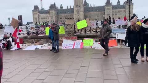 Atmosphere today at Freedom Convoy camp in Ottawa