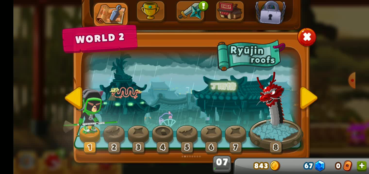 Ninja Dash Run Ryujin Roofs Level 1