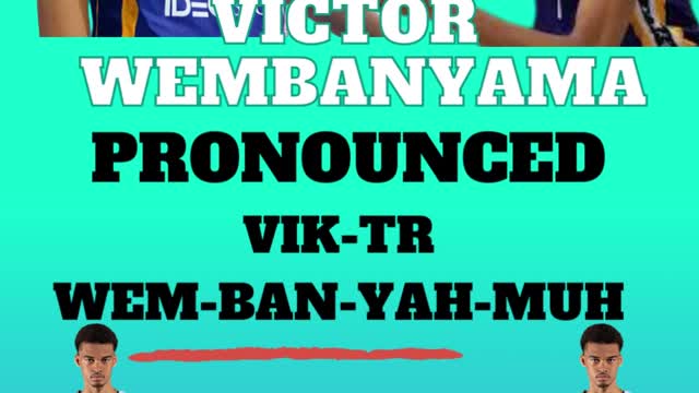 How To Pronounce VICTOR WEMBANYAMA? (Correctly) #shorts #nba #howtosaywords #howtopronounce