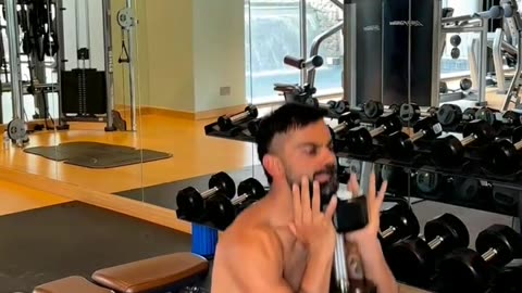 Virat Kohli training.