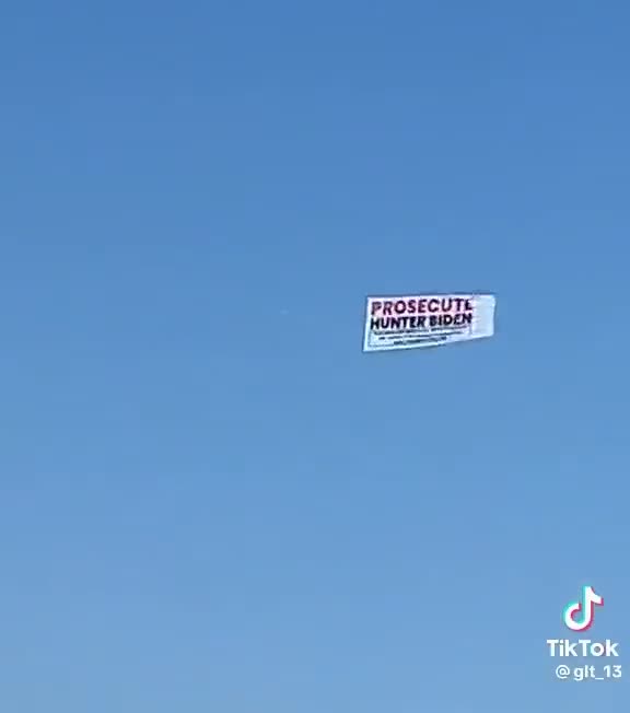 Banner reading 'Prosecute Hunter Biden' seen flying over his father's beach house in Delaware