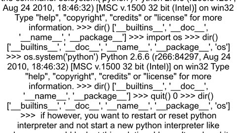 Is there a way to restart or reset the python interpreter within a python doctest