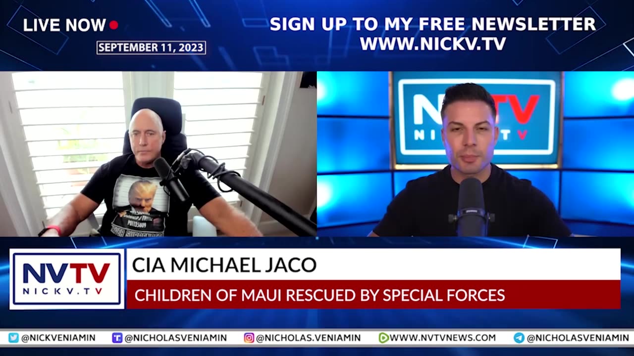 CIA MICHAEL JACO WITH NICHOLAS VENIAMIN DISCUSSES CHILDREN OF MAUI RESCUED BY SPECIAL FORCES