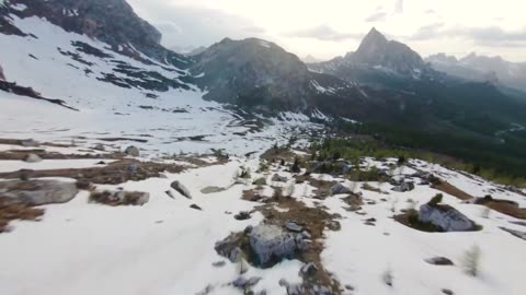 Drone Freestyle Mountain Landscape With Snow Video