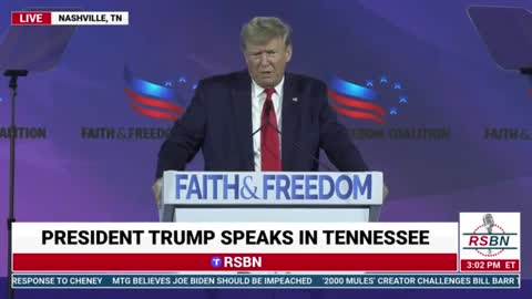 President Trump speaks at Faith and Freedom Rally in Tennessee June 17