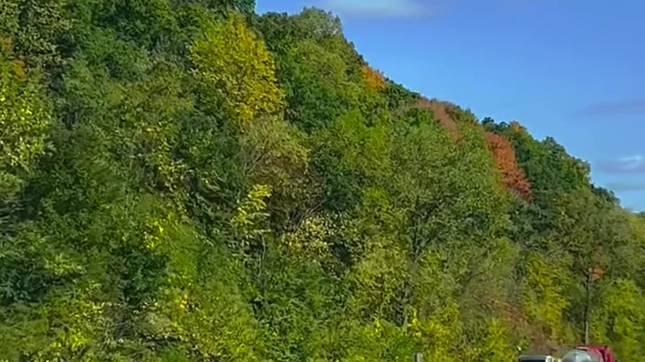 Countryside driving on the first day of Fall