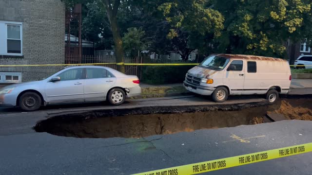 Van Falls Into Sinkhole in Bronx Neighborhood