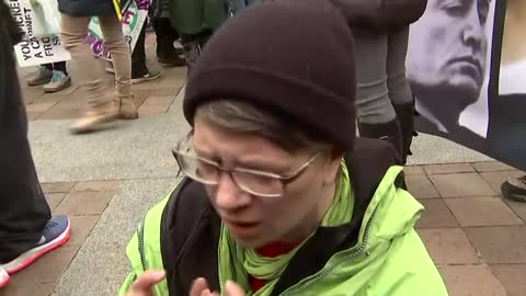 Woman screams as Donald Trump is sworn in as President