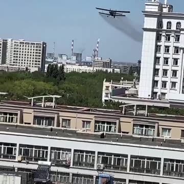 CCP despatch a plane to disinfectant the whole city in Shihezi, China