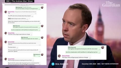 UK Health Minister Matt Hancock leaked text message, as he "deploys the new variant"