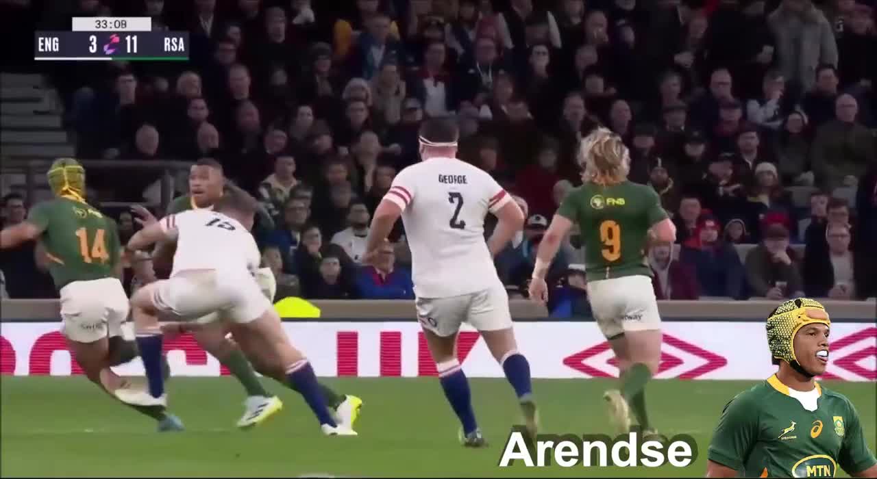 Kurt Lee Arendse Amazing Try vs England 2022