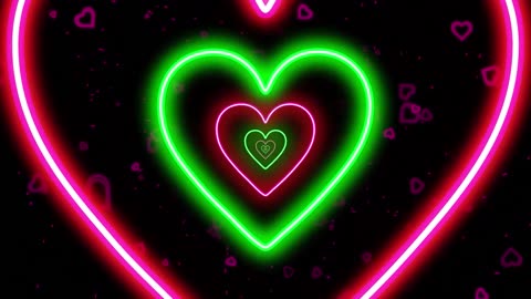 1183. PINK nad GREEN Heart tunnel loop video for