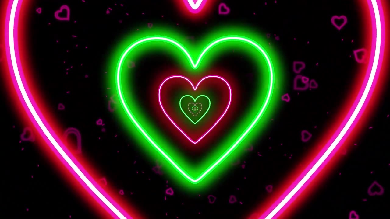 1183. PINK nad GREEN Heart tunnel loop video for