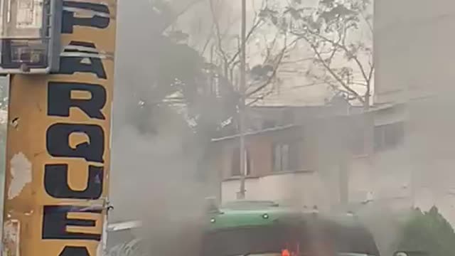 Bus de servicio público se incendió en Real de Minas en Bucaramanga