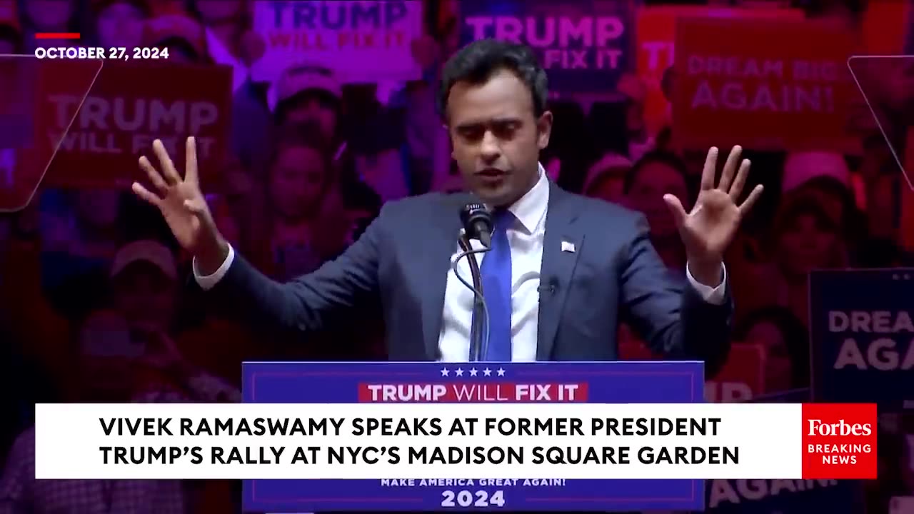 Vivek Ramaswamy Sends Blunt Messages To Illegal Immigrants, Gen Z, And More At Trump's MSG Rally