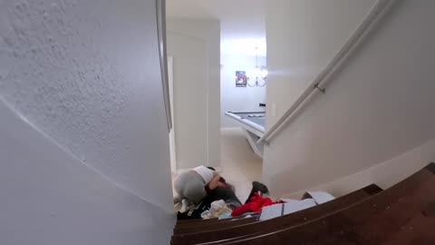 EXTREME falling Downstairs PRANK... on Girlfriend