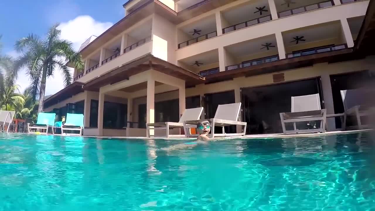 Hotel Pool Jumps Fun - Seychelles Holidays