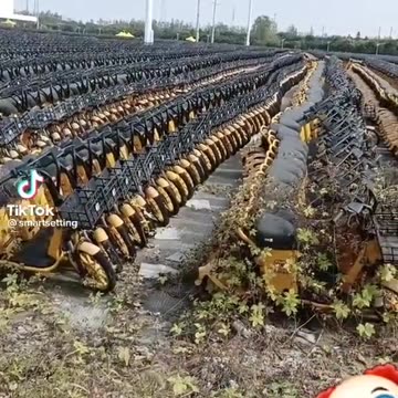 eScooter graveyard - "Green" electric scooters that have reached end of battery life.