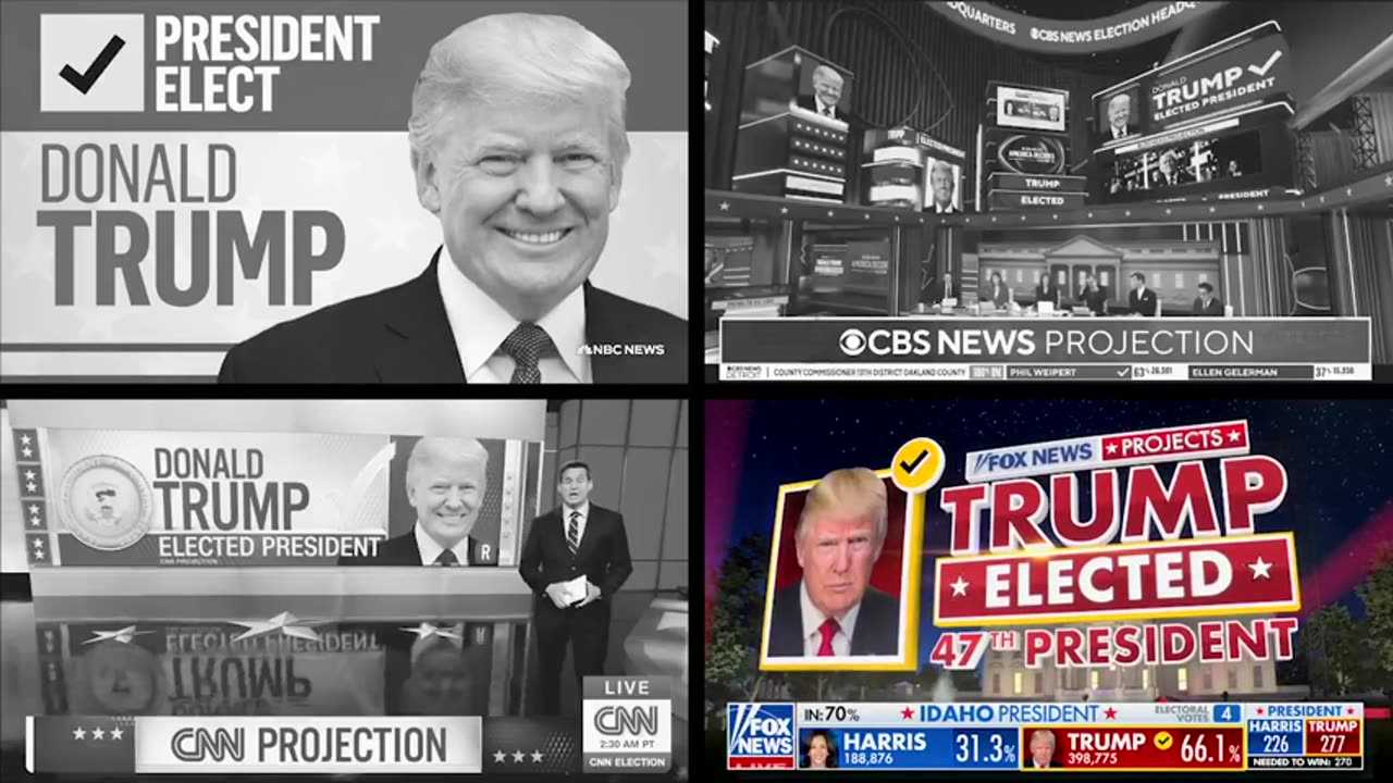 The exact moments NBC, CBS, CNN, and Fox called the election for President Donald J. Trump