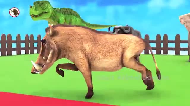 Basketball Game with Gorilla Elephant Buffalo Zombie T-Rex Warthog - Wild Animals Funny Game Video