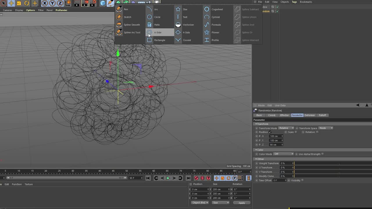 Parameter settings for Random