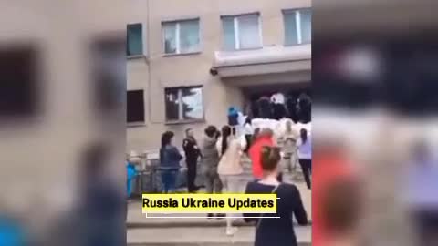 Local wives staged a rally in front of the military registration and enlistment office