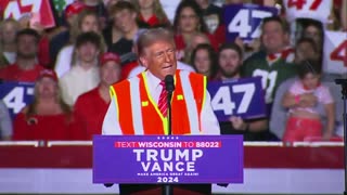 Trump Sports Neon Safety Vest At Wisconsin Rally After Biden's 'Garbage' Comment