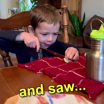 😍 Toddler teaches how to cut an apple! 🍎