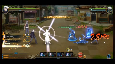 Naruto online combo de 11 sem Pain usando hinata, lâmina, Kakuzu e Sasuke