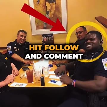 The restaurant staff refuses to serve a black officer.
