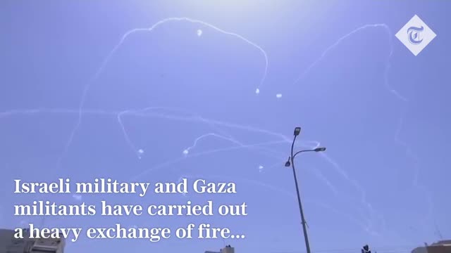 Israeli Iron Dome filmed intercepting rockets from Gaza_Cut