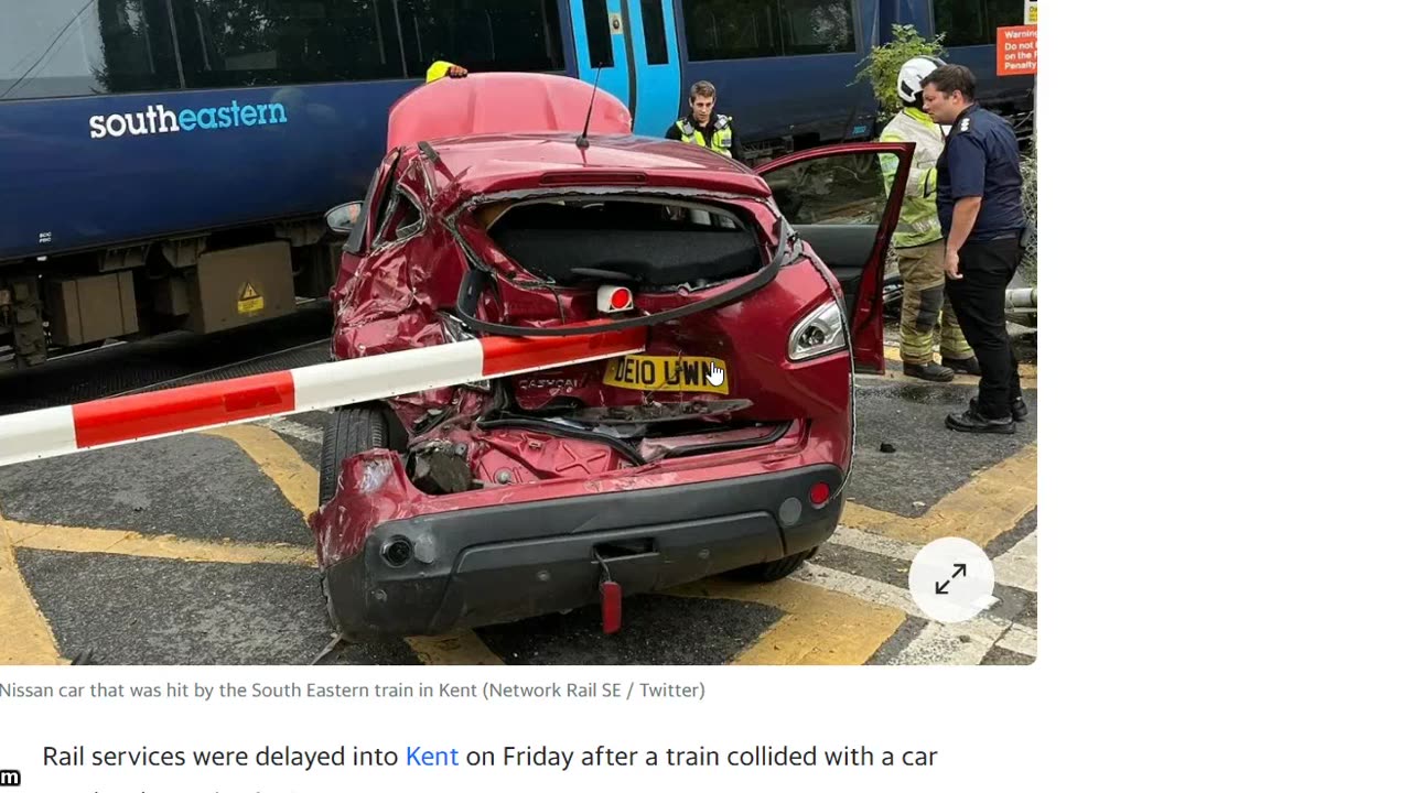 Did this car crash into a train ?