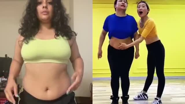 See this tummy workout duet and observe the synchronization of motivated persons.