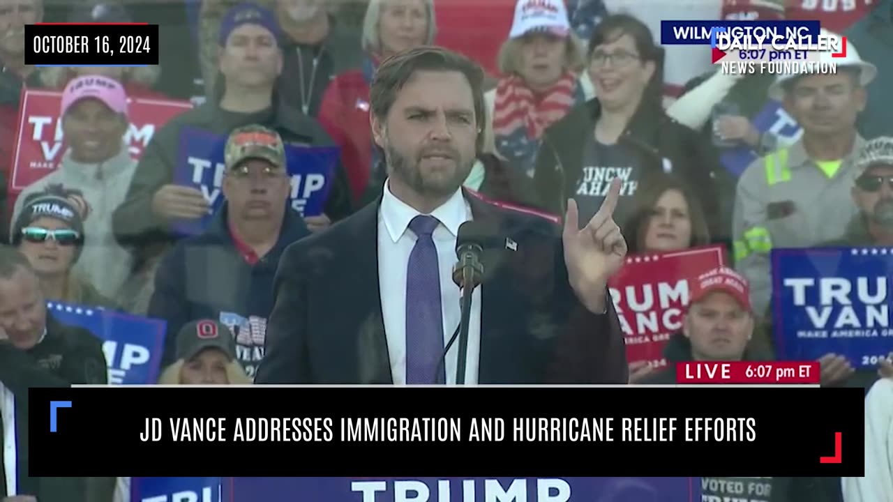 JD Vance Addresses Immigration And Hurricane Relief Efforts