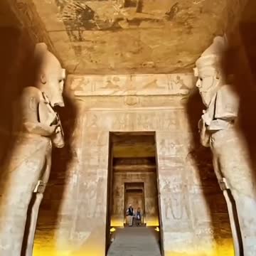 Inside the Temple of Abu Simbel, Aswan, Egypt.