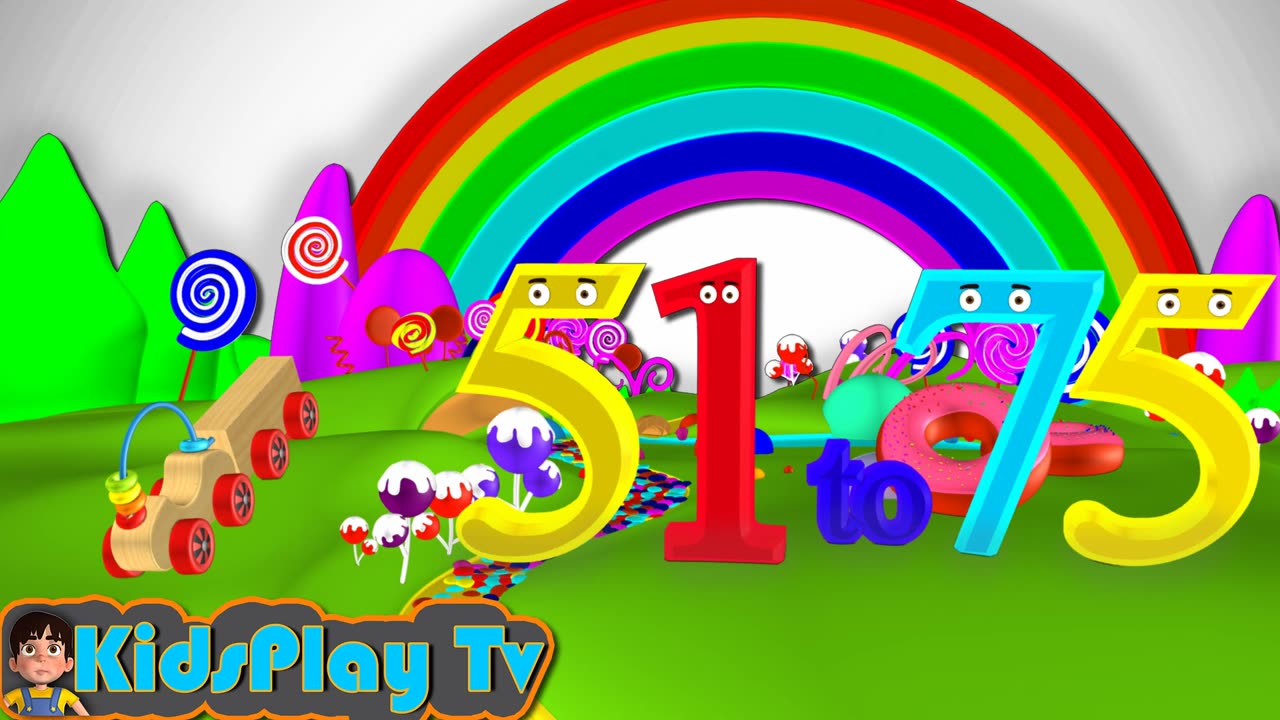 Numbers Collection - Learn Numbers from 51 to 75 - The Numbers with Wooden Truck Toy - Kids Play Tv