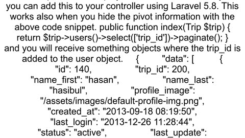 Laravel 41 remove pivot attributes from response